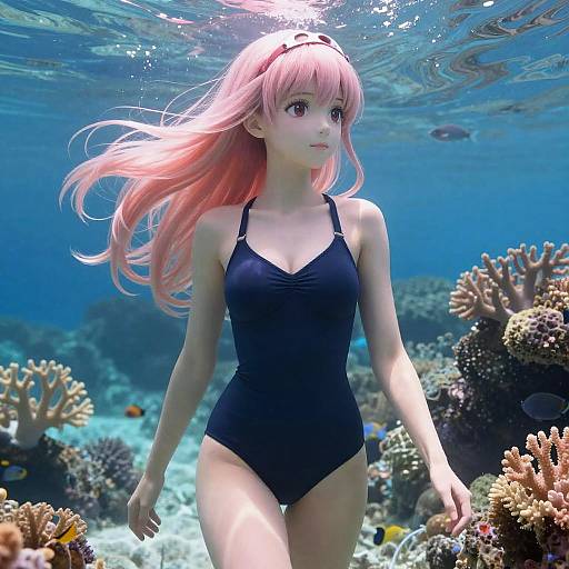 Elegant Zero Two Swimsuit Scene