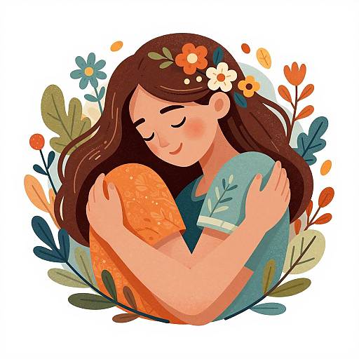 Warm Self-Love Woman Illustration