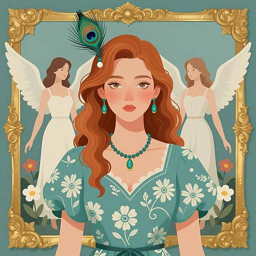 Elegant Fair-Skinned Woman in Teal