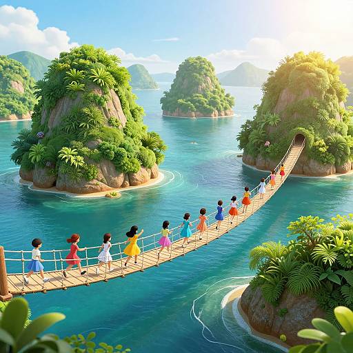 Joyful Children on Archipelago Bridges