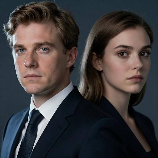 Twin Faces in Stylish Blue Light