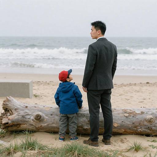 Moment of Connection on the Beach