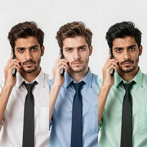 Serious Men in Tinted Row