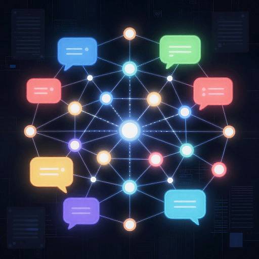 Glowing AI Chat Network Visualization