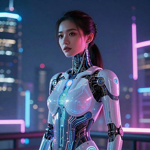 Futuristic Cybernetic Woman Art