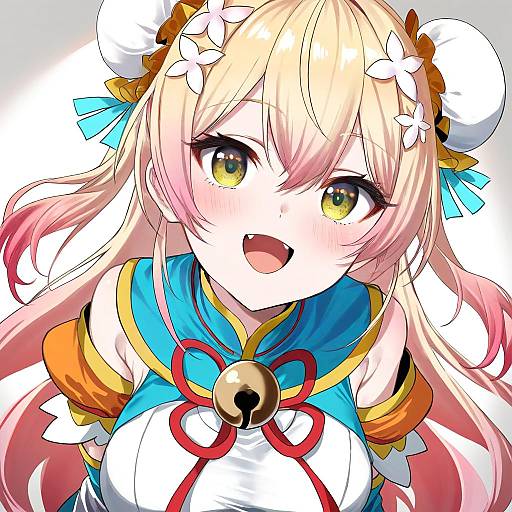 Illustration of Momosuzu nene (old design), hololive in the style of Nyifu