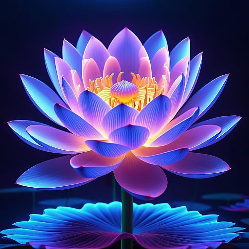 Surreal Neon Lotus Flower in 4K Surreal Neon Lotus Flower in 4K