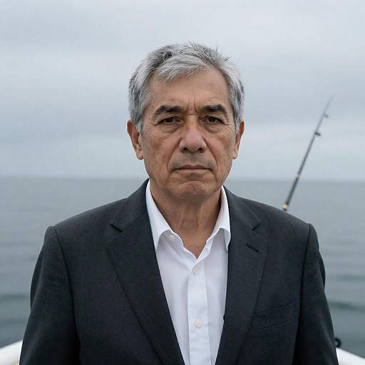 Serious Elderly Man by the Sea