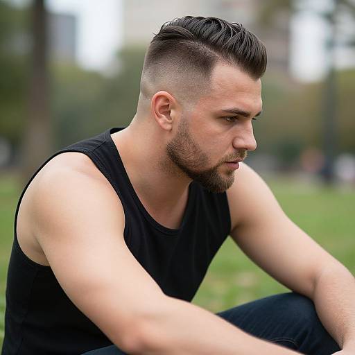 European Man Relaxed in City Park
