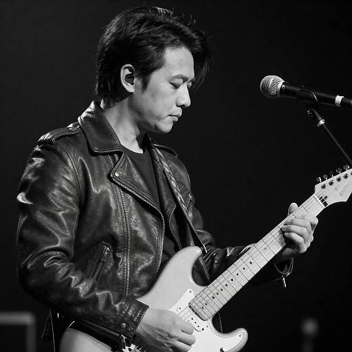Moody Black and White Guitarist Profile