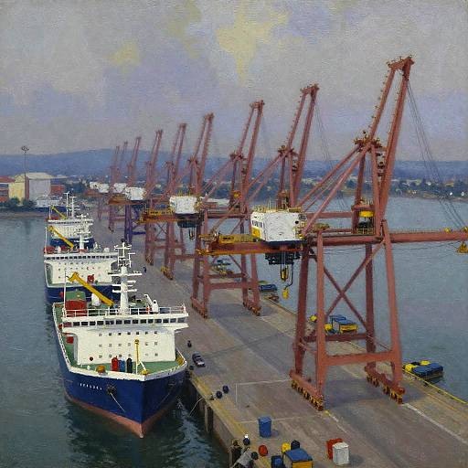 Expressionist Aerial View of Port