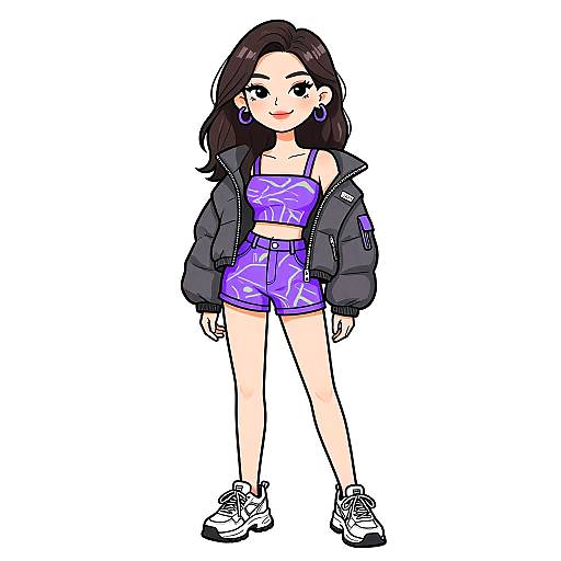 Smiling Woman in Stylish Streetwear