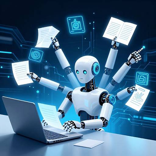 Multitasking Robot in Futuristic Tech