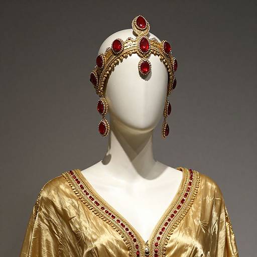 Mannequin in Gold Outfit and Headdress