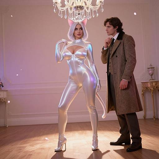 Sensual Cat Suit Fantasy Scene