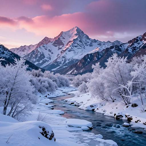 Frosty Mountain Sunrise Landscape