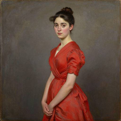 Young Woman in Red Dress Portrait