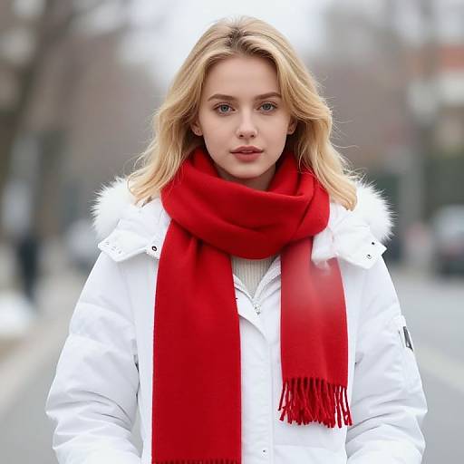 Blonde Girl in Winter Coat