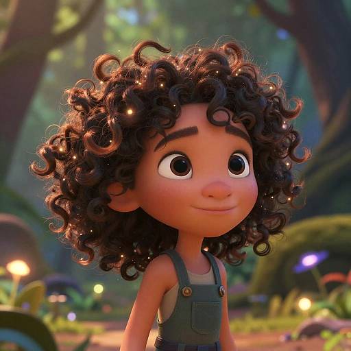 Curly Hair Animation in Magical Forest