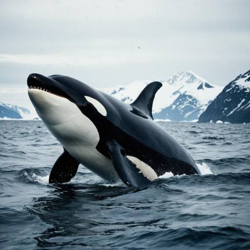 Orca Whale Breaching in Polar Waters