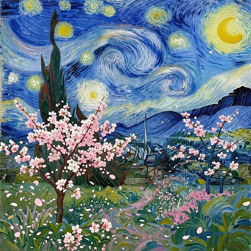 Vibrant digital painting of Vincent van Gogh's 