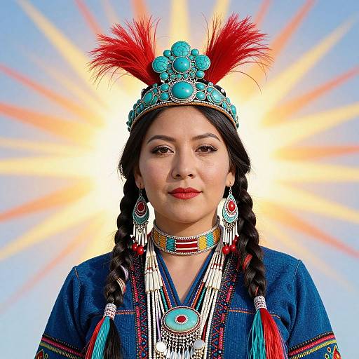 Vibrant Native American Woman Portrait