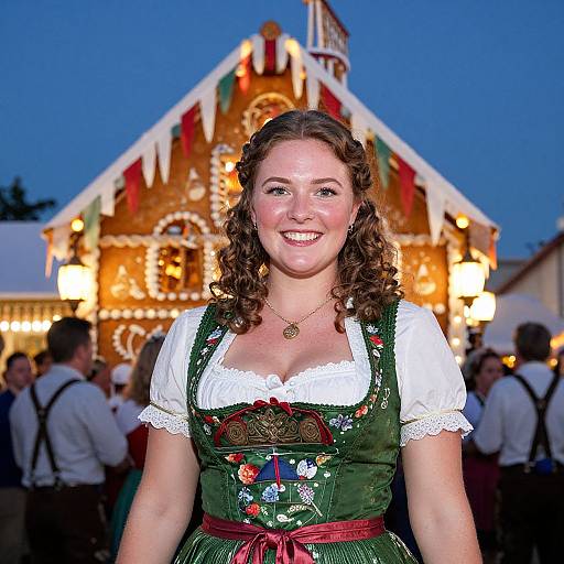 Smiling Woman at Vintage Oktoberfest