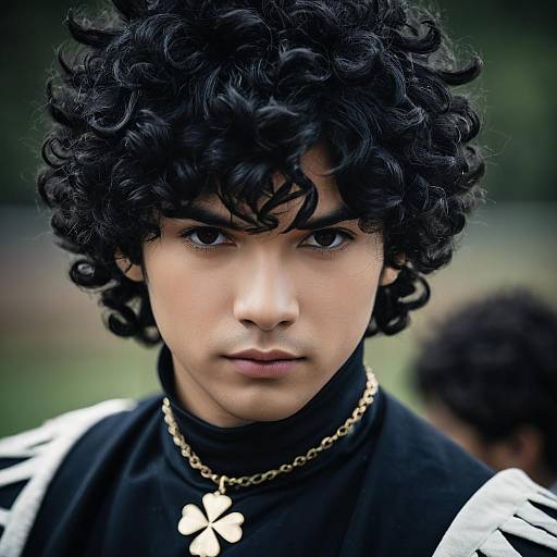 Young Man in Black Clover Costume