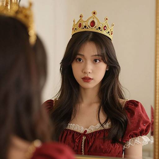 Regal Close-Up with Crown and Dress