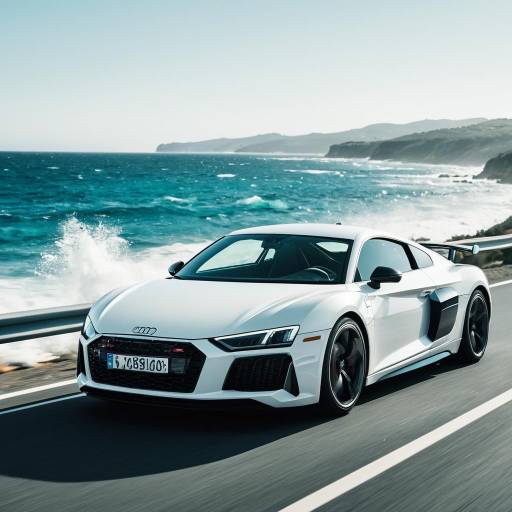 Dynamic Audi R8 on Coastal Highway
