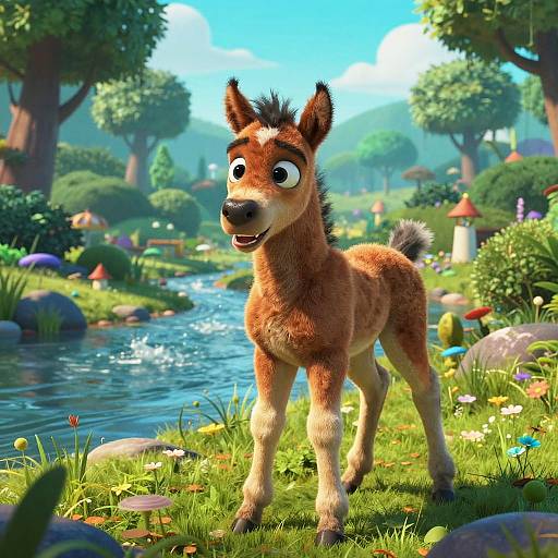 Pixar-Style Baby Kelpie Foal