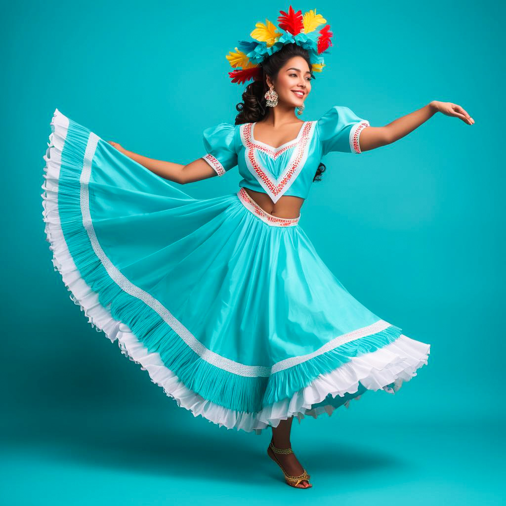 Joyful Folkloric Performer in Vibrant Costume