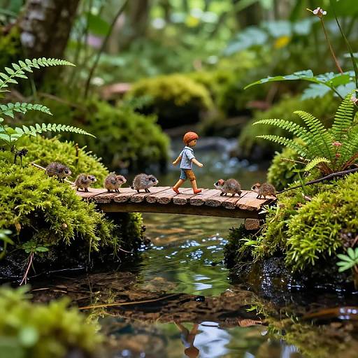 Miniature Bridge in Enchanting Forest