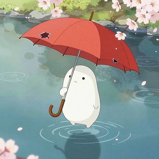 Torn Umbrella Yokai by Pond