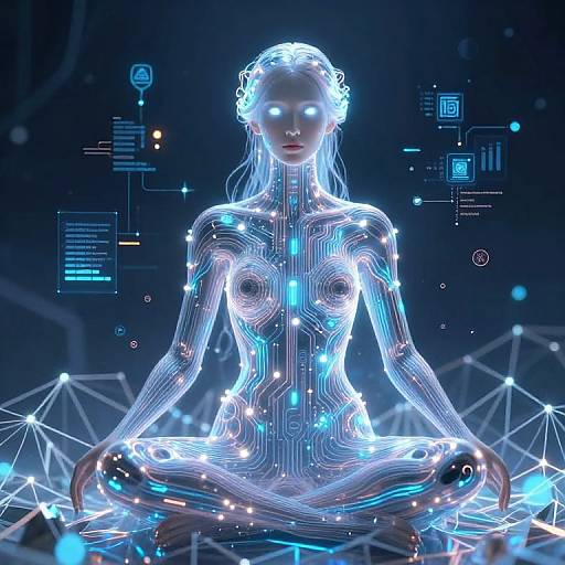 AI Goddess in Neural Network Web