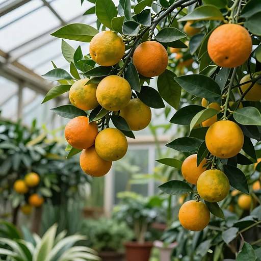 Vibrant Citrus Fruits in Conservatory