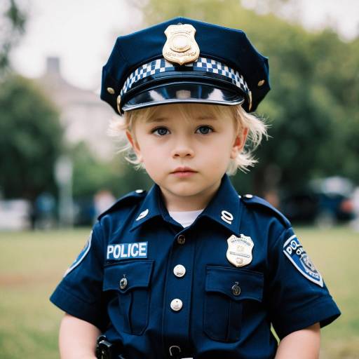 Young Boy in Police Uniform