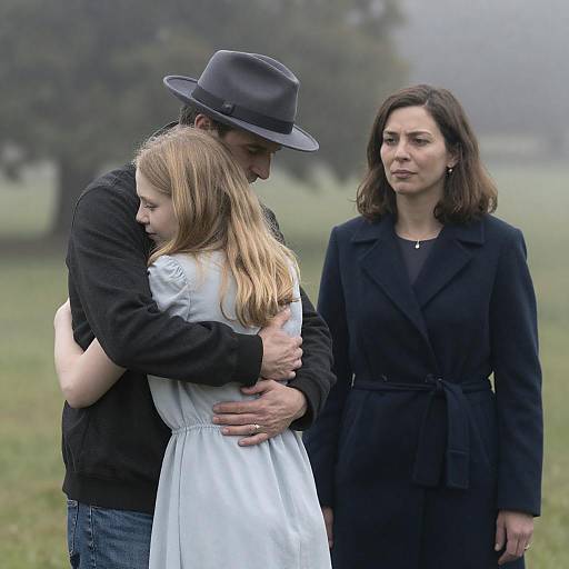 Embrace in the Foggy Outdoors