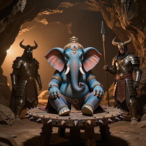 Mysterious Cave Encounter with Elephantic Beings