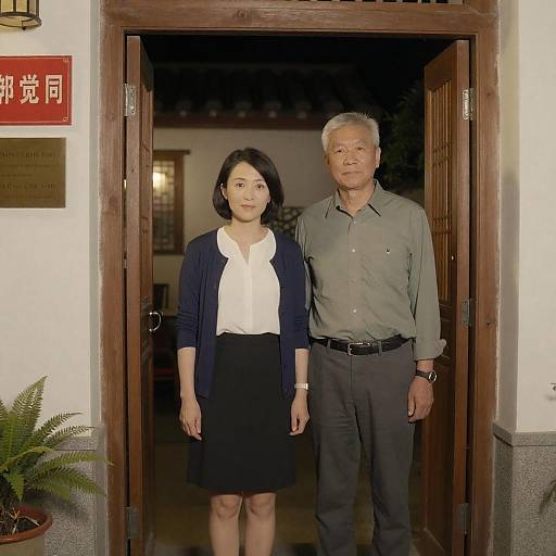 Nighttime Portrait of an Asian Couple