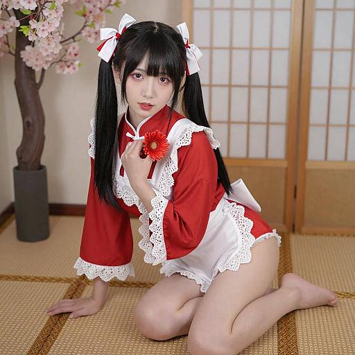 Asian Woman in Traditional Attire