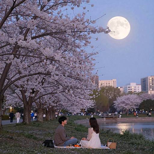Romantic Urban Park at Dusk
