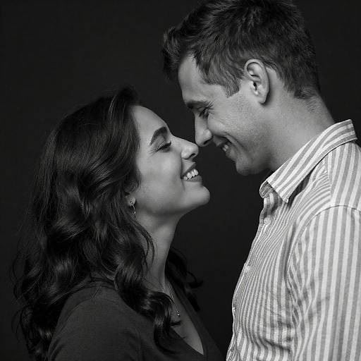 Black and White Intimate Couple Portrait