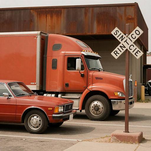 Nostalgic Vintage Truck and Car Scene