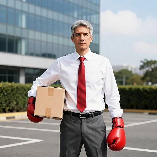 Confident Man in Parking Lot Scene