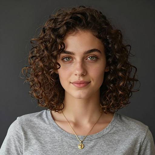 Elegant Curly Long Bob Portrait