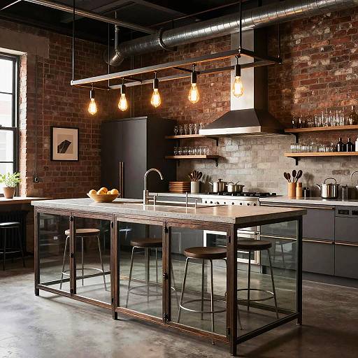 Urban Loft Industrial Kitchen Island