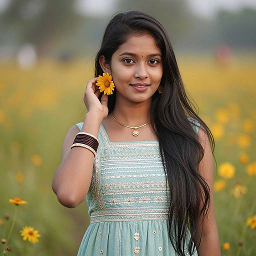 Realistic Kasavu Churidar Portrait