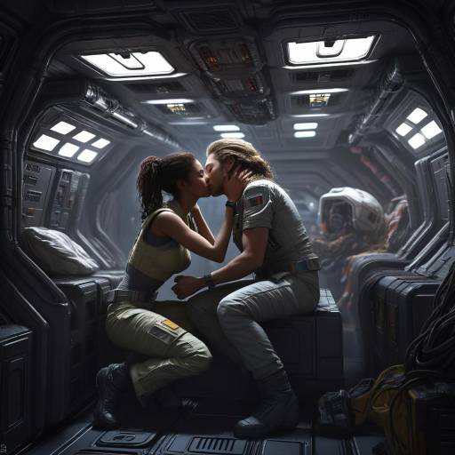 Passionate Embrace in Nostromo's Cargo Bay