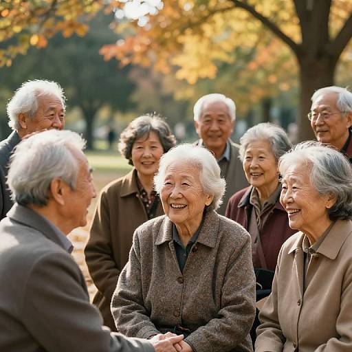 Elderly Joy in Autumn Park